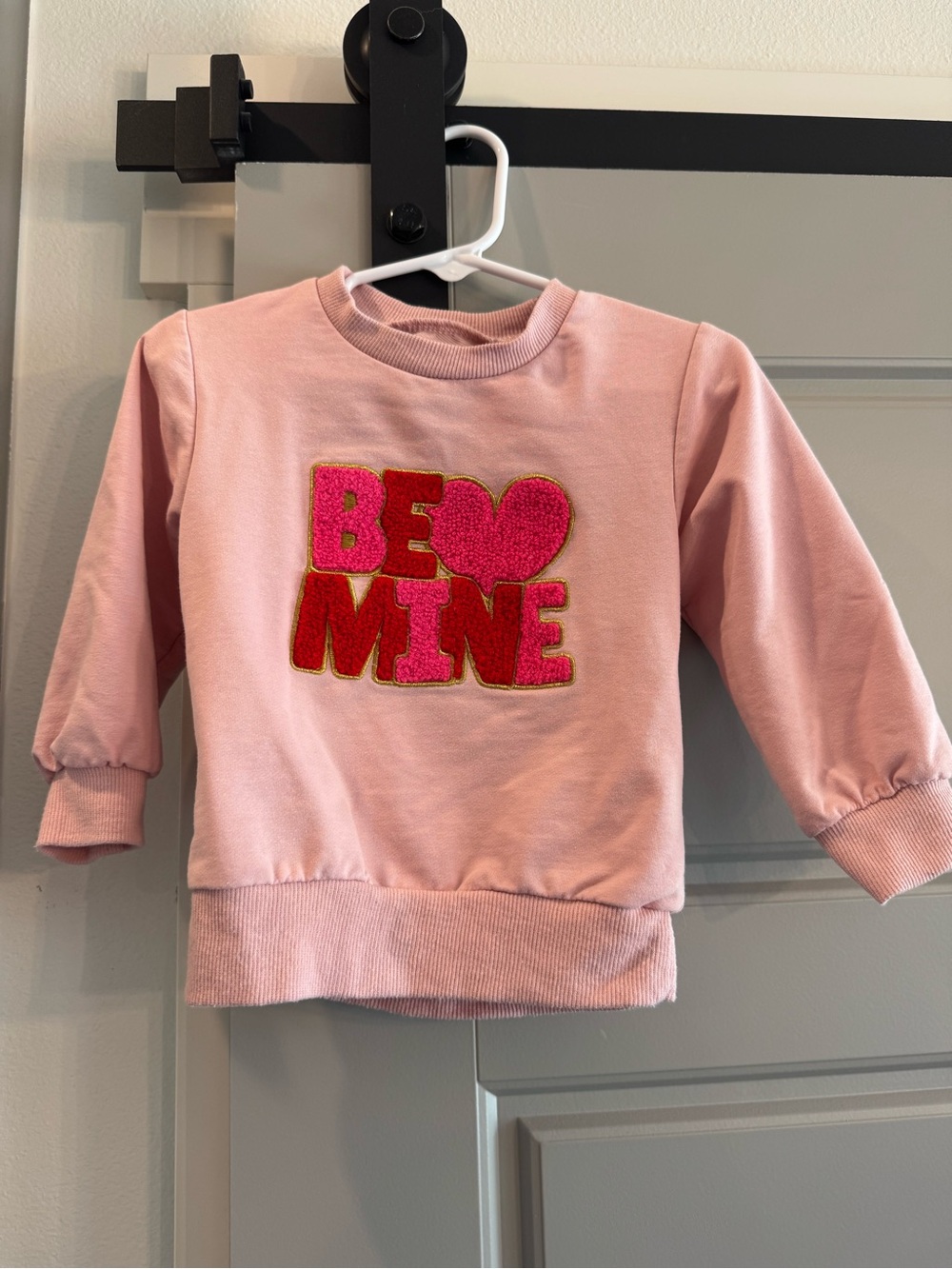Girls' Pink 'Be Mine' Pullover Sweatshirt